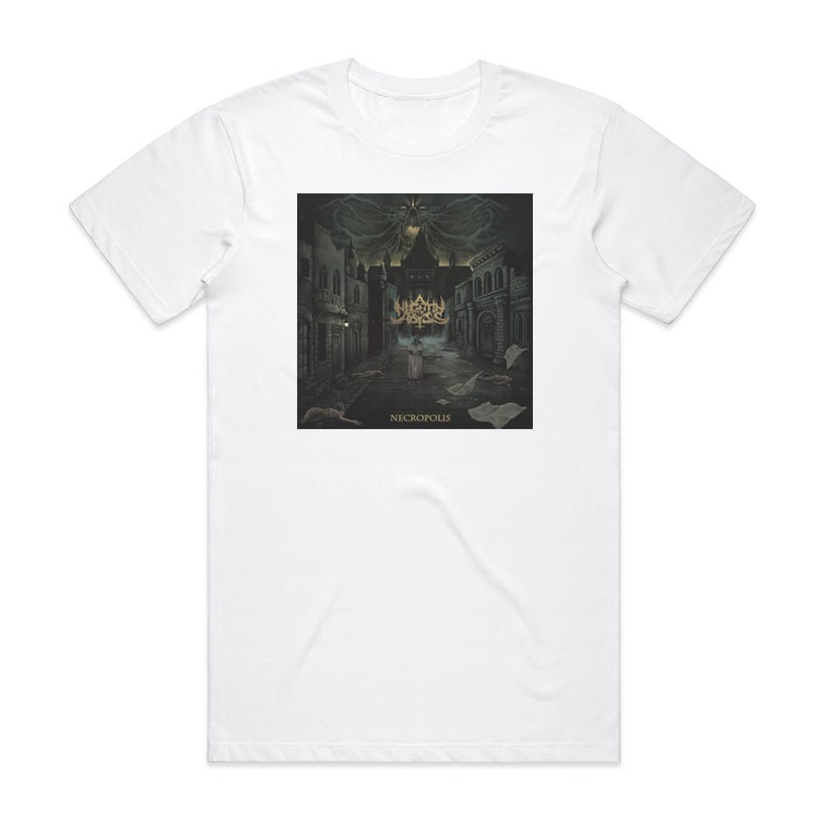 A Night in the Abyss Necropolis Album Cover T-Shirt White