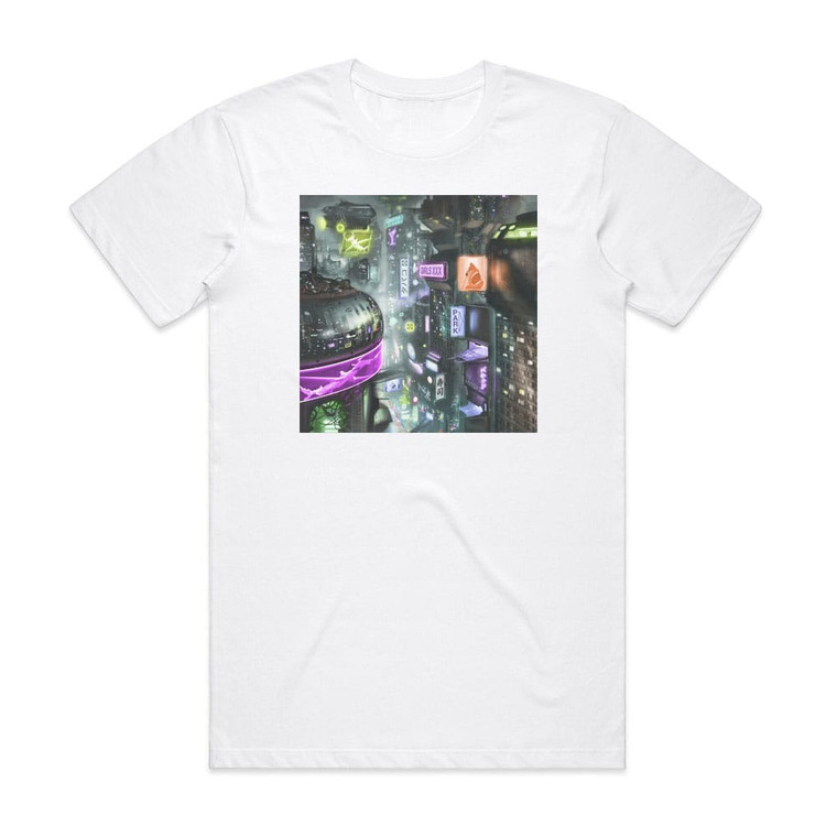 Abducted by Sharks Generic Dystopian City Album Cover T-Shirt White Abducted by Sharks Generic Dystopian City Album Cover T-Shirt White