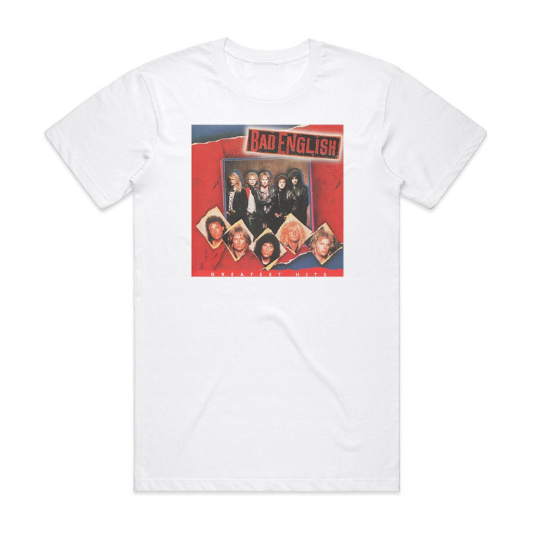 Bad English Greatest Hits Album Cover T-Shirt White