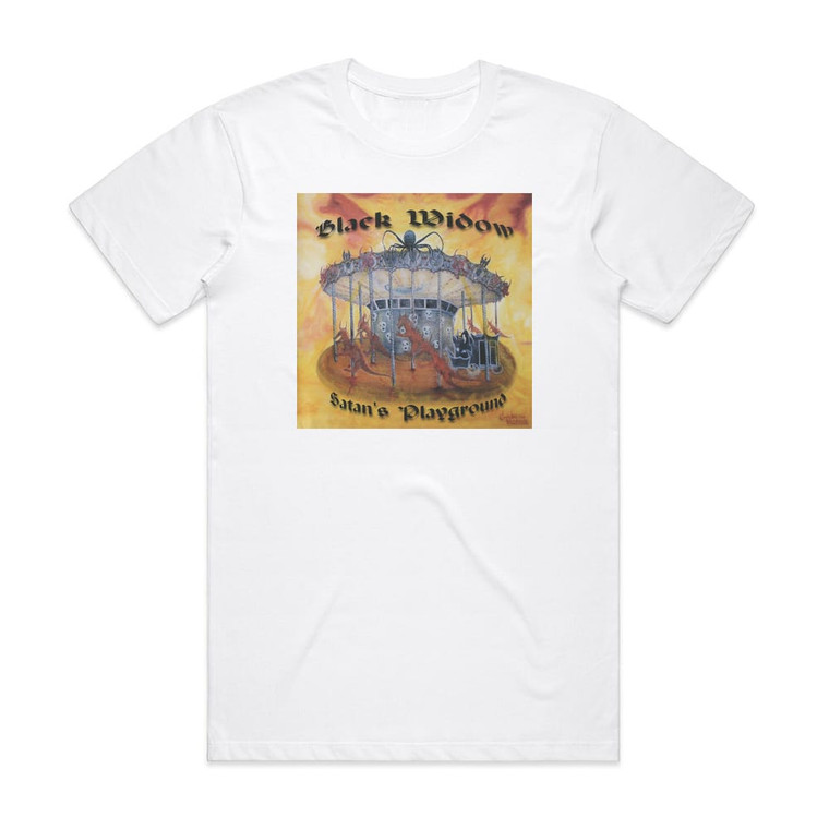 Black Widow Satans Playground Album Cover T-Shirt White