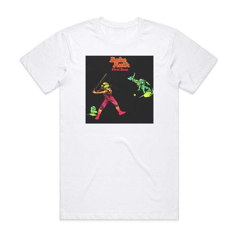 Babe Ruth First Base Album Cover T-Shirt White