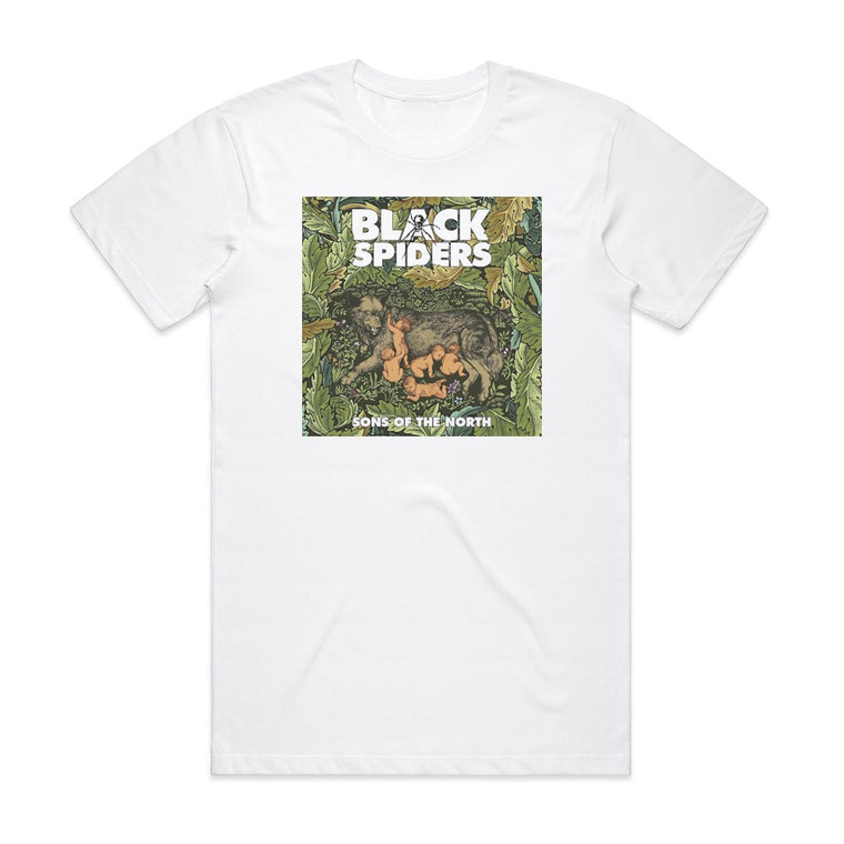 Black Spiders Sons Of The North Album Cover T-Shirt White