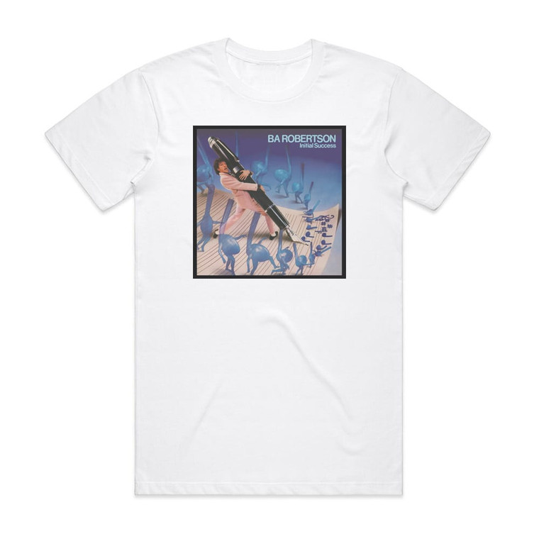 B A Robertson Initial Success Album Cover T-Shirt White