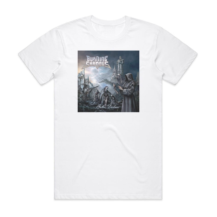 Burning Shadows Gather Darkness Album Cover T-Shirt White