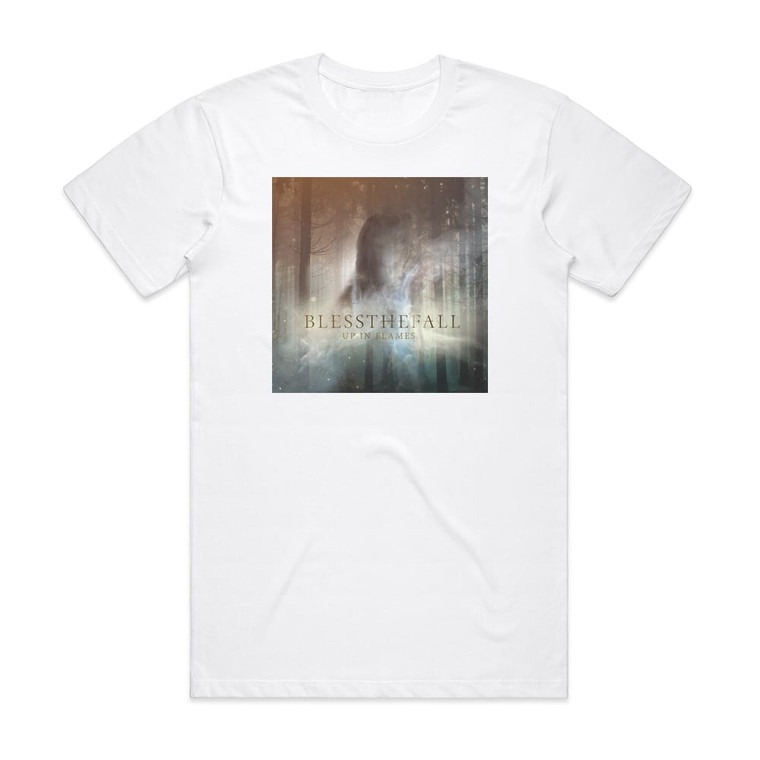 Blessthefall Up In Flames Album Cover T-Shirt White