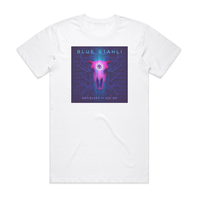 Blue Stahli Antisleep Vol 04 Album Cover T-Shirt White Blue Stahli Antisleep Vol 04 Album Cover T-Shirt White