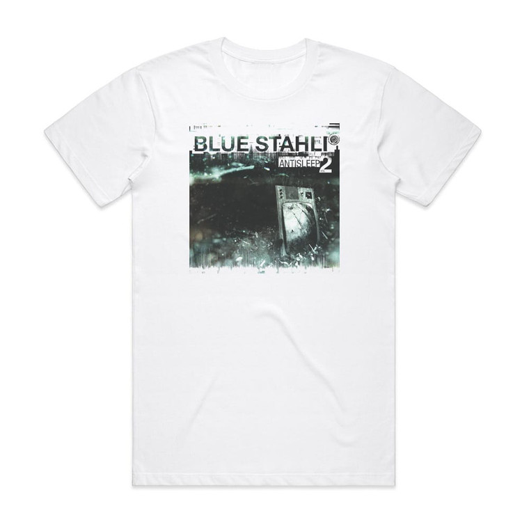 Blue Stahli Antisleep Volume 02 Album Cover T-Shirt White Blue Stahli Antisleep Volume 02 Album Cover T-Shirt White
