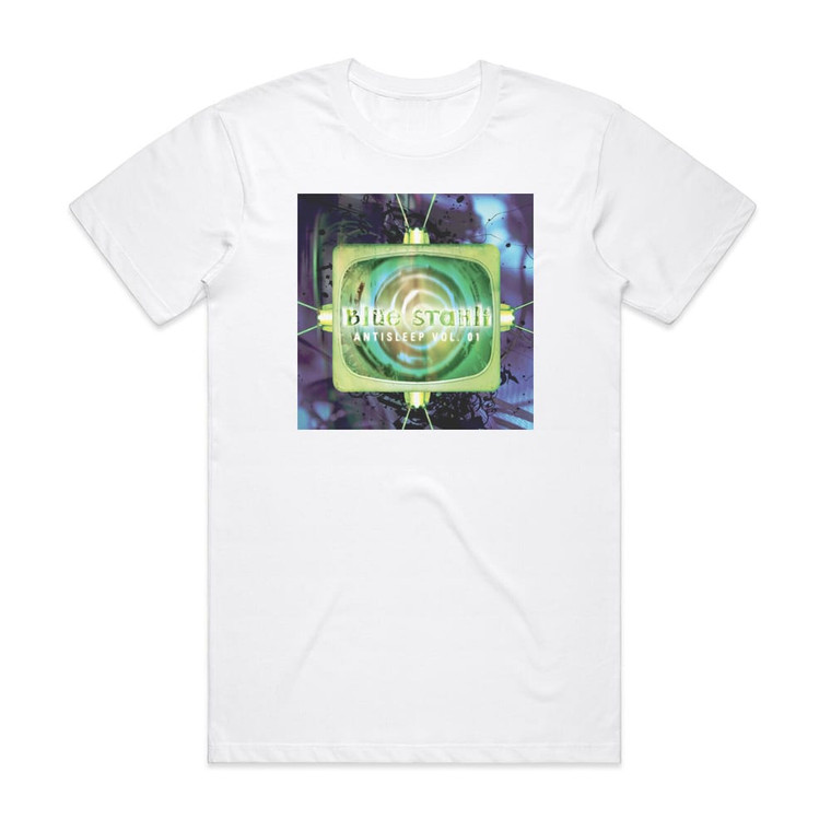 Blue Stahli Antisleep Volume 01 Album Cover T-Shirt White Blue Stahli Antisleep Volume 01 Album Cover T-Shirt White