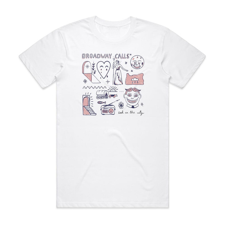 Broadway Calls Sad In The City Album Cover T-Shirt White