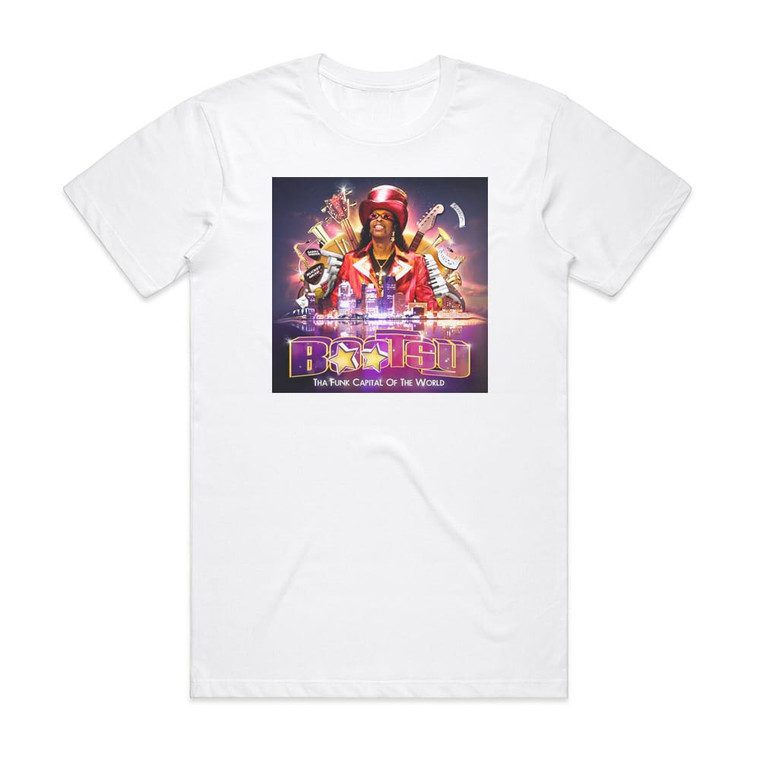 Bootsy Collins Tha Funk Capital Of The World Album Cover T-Shirt White Bootsy Collins Tha Funk Capital Of The World Album Cover T-Shirt White