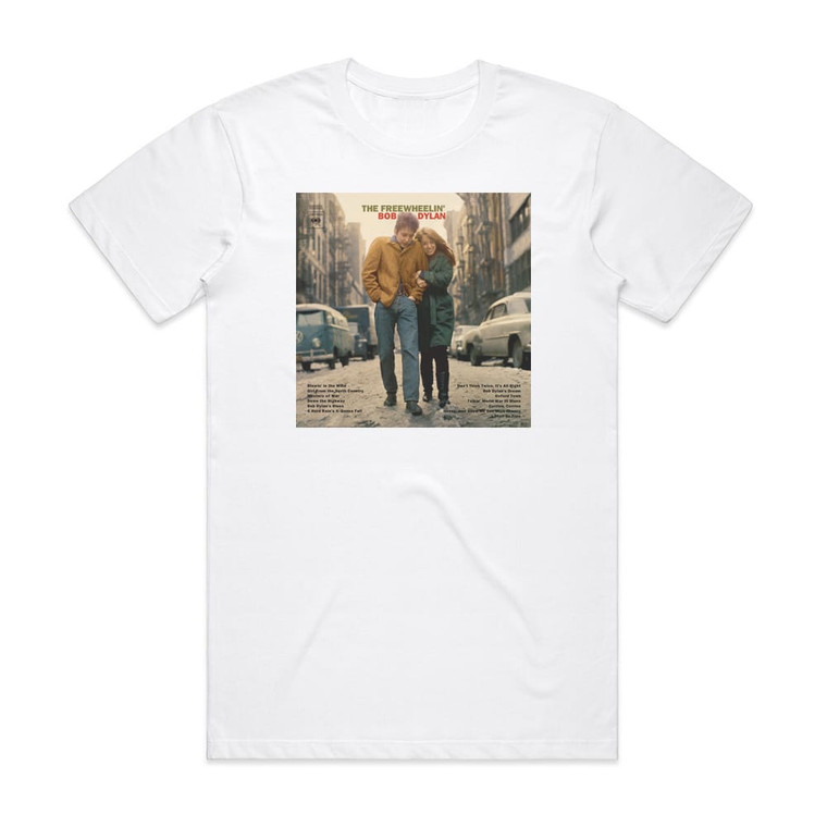 Bob Dylan The Freewheelin Bob Dylan Album Cover T-Shirt White