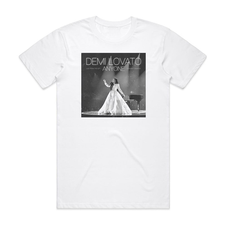 Demi Lovato Anyone Live From The 62Nd Grammy Awards Album Cover T-Shirt White