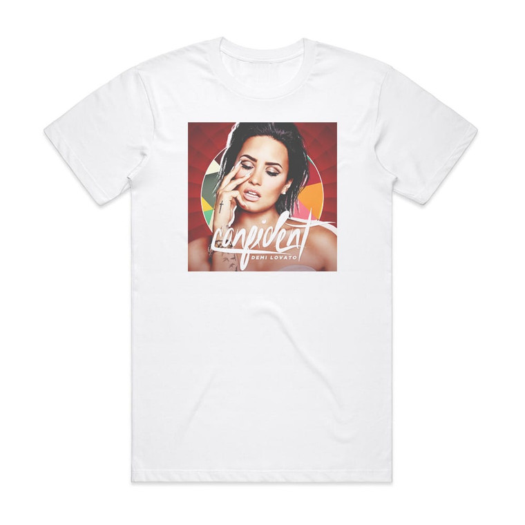 Demi Lovato Confident 1 Album Cover T-Shirt White Demi Lovato Confident 1 Album Cover T-Shirt White