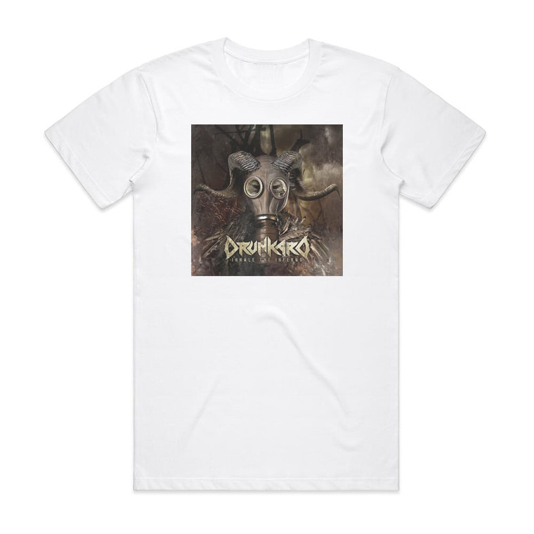 Drunkard Inhale The Inferno Album Cover T-Shirt White