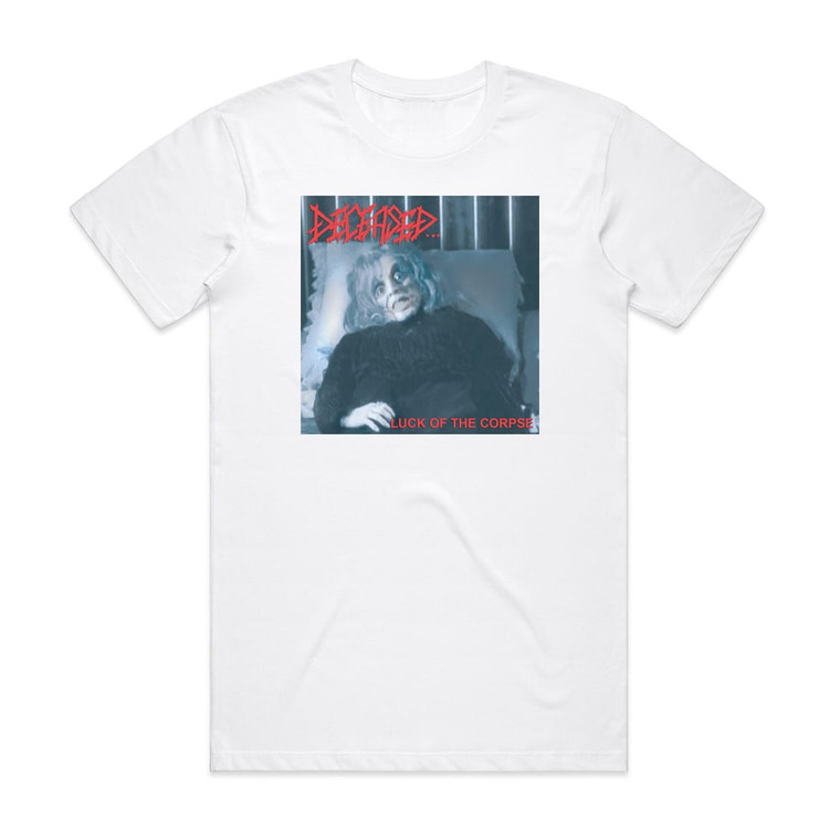 Deceased Luck Of The Corpse Album Cover T-Shirt White