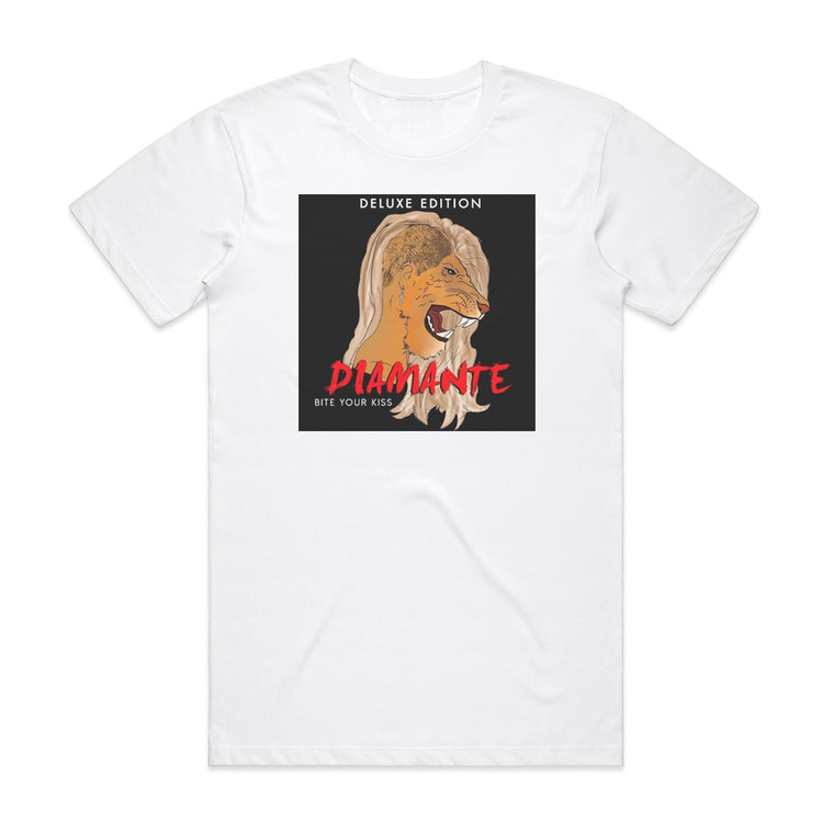 Diamante Bite Your Kiss Album Cover T-Shirt White