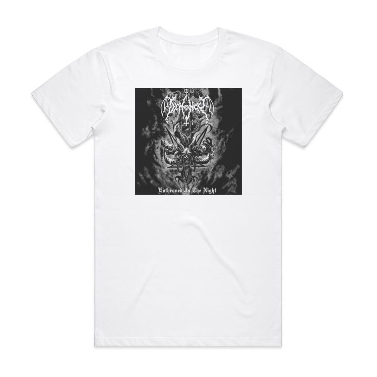 Demoncy Enthroned Is The Night Album Cover T-Shirt White