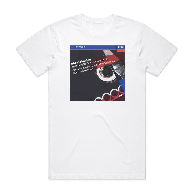 Dmitri Dmitrievich Shostakovich Symphony No 5 Symphony No 9 Album Cover T-Shirt White
