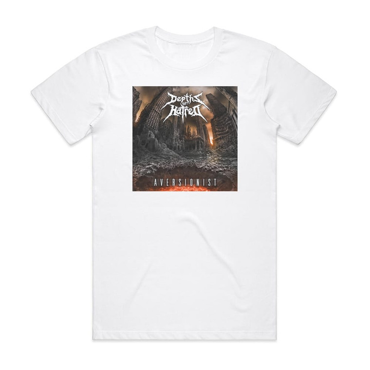 Depths of Hatred Aversionist Album Cover T-Shirt White