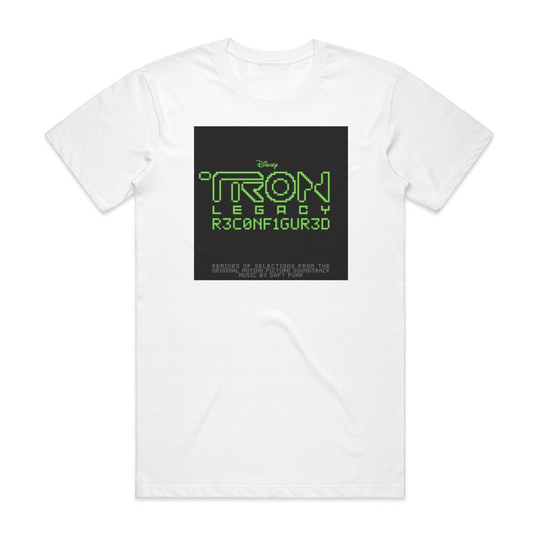Daft Punk Tron Legacy R3Conf1Gur3D Album Cover T-Shirt White