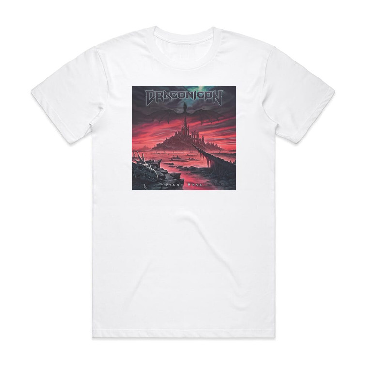 Draconicon Fiery Rage Album Cover T-Shirt White