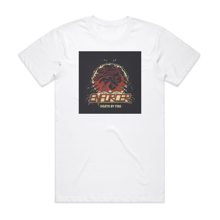 Enforcer Death By Fire Album Cover T-Shirt White