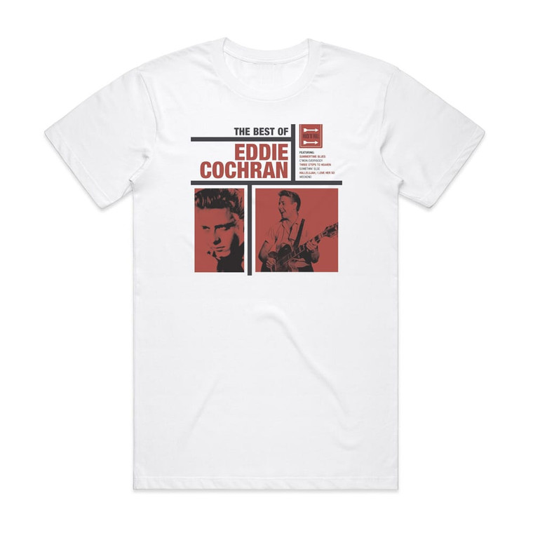 Eddie Cochran The Best Of Eddie Cochran Album Cover T-Shirt White