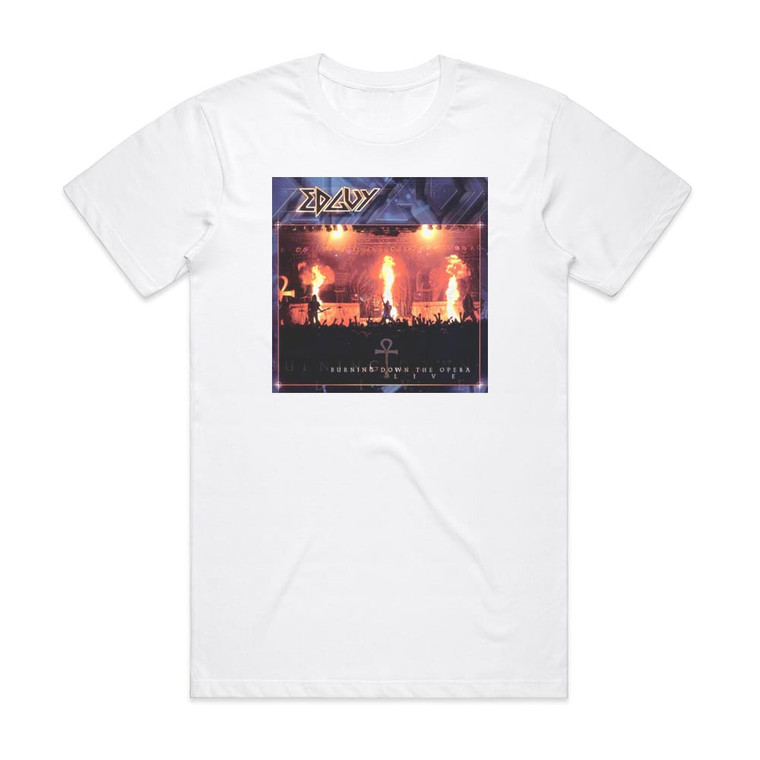 Edguy Burning Down The Opera Live Album Cover T-Shirt White