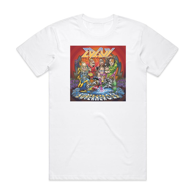 Edguy Superheroes Album Cover T-Shirt White