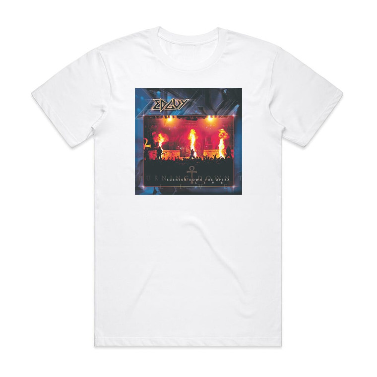 Edguy Burning Down The Opera Live 1 Album Cover T-Shirt White