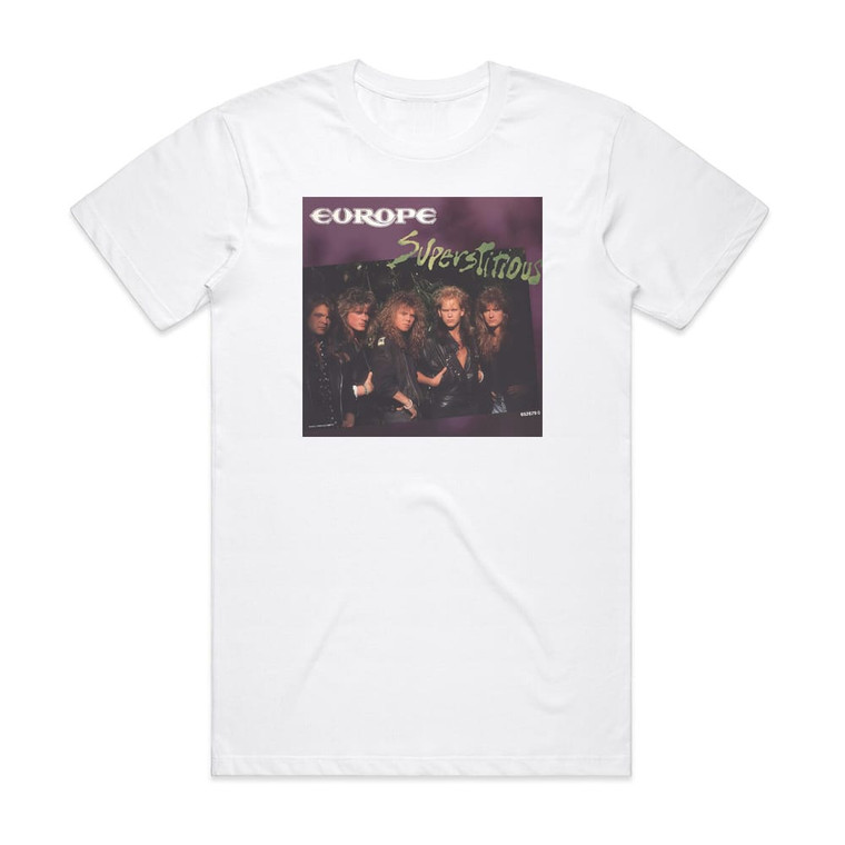 Europe Superstitious 1 Album Cover T-Shirt White