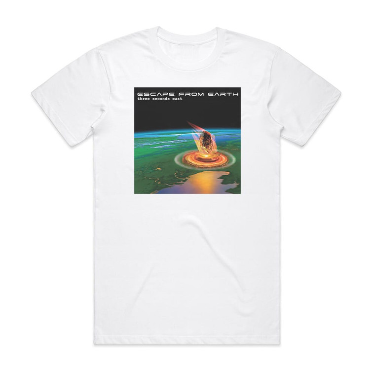 Escape From Earth Three Seconds East Album Cover T-Shirt White