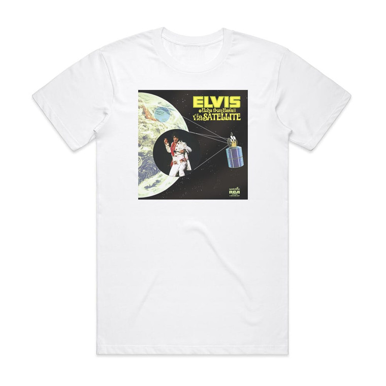 Elvis Presley Aloha From Hawaii Via Satellite Album Cover T-Shirt White