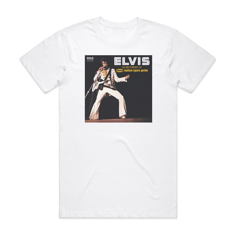 Elvis Presley As Recorded At Madison Square Garden Album Cover T-Shirt White
