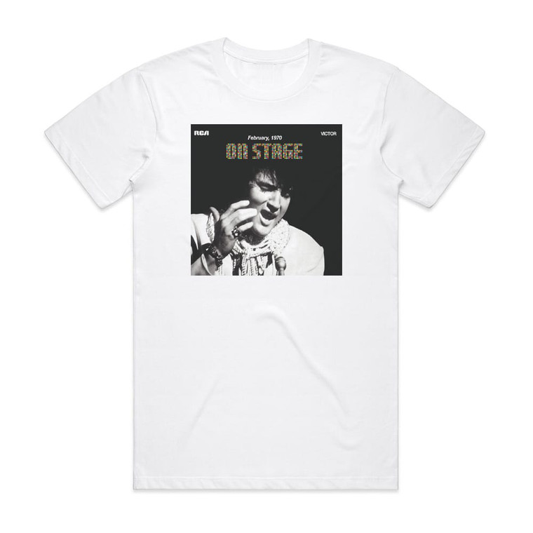 Elvis Presley On Stage Album Cover T-Shirt White