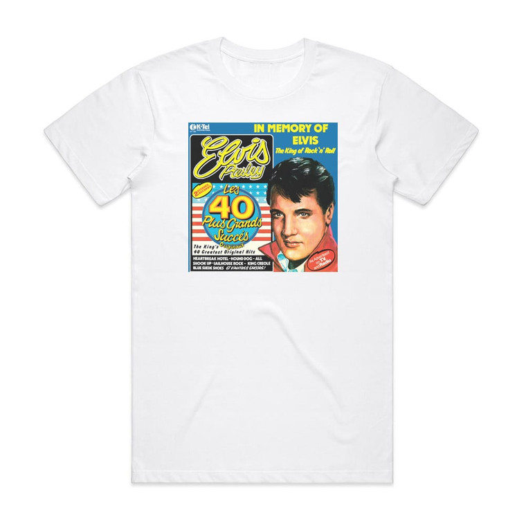 Elvis Presley Les 40 Plus Grands Succes Originaux Album Cover T-Shirt White