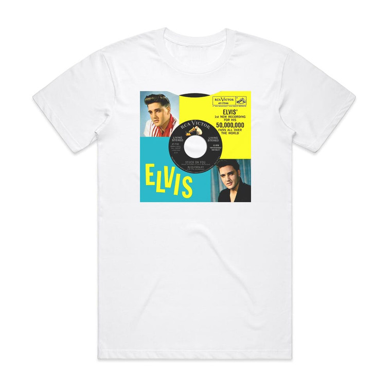 Elvis Presley Stuck On You Album Cover T-Shirt White