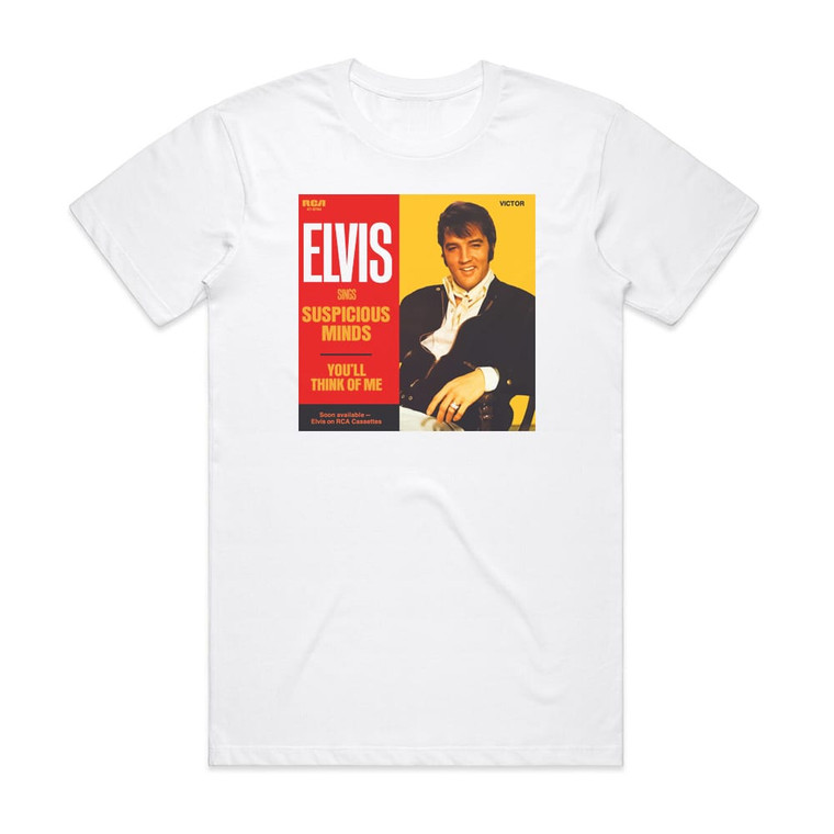 Elvis Presley Suspicious Minds Album Cover T-Shirt White