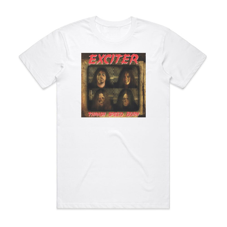Exciter Thrash Speed Burn Album Cover T-Shirt White