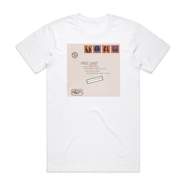 Free Free Live 1 Album Cover T-Shirt White