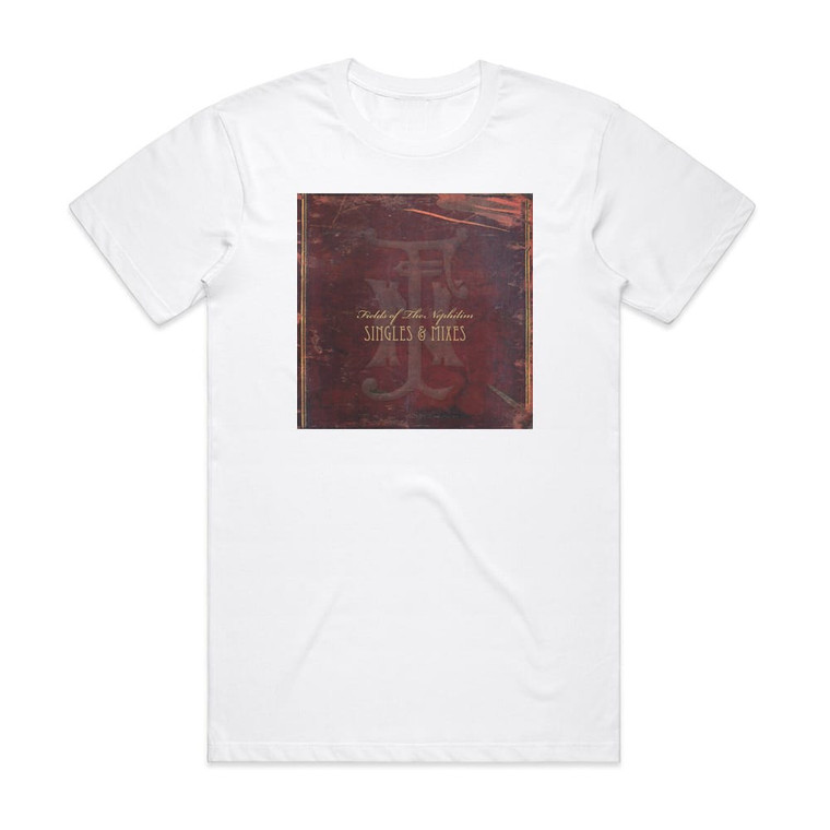Fields of the Nephilim Singles Mixes Album Cover T-Shirt White