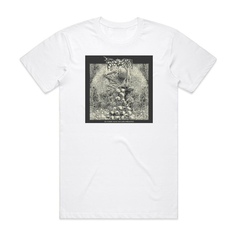 Fossilization He Whose Name Was Long Forgotten Album Cover T-Shirt White