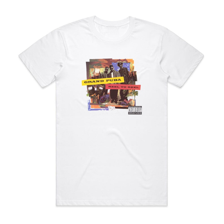 Grand Puba Reel To Reel 1 Album Cover T-Shirt White