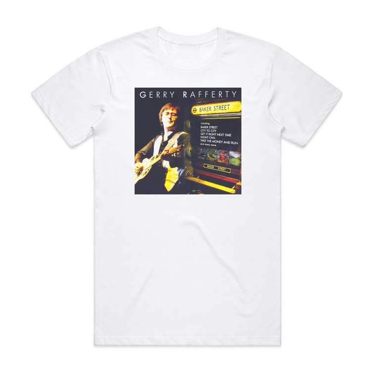 Gerry Rafferty Baker Street Album Cover T-Shirt White