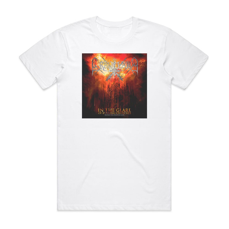 Graveland In The Glare Of Burning Churches Album Cover T-Shirt White