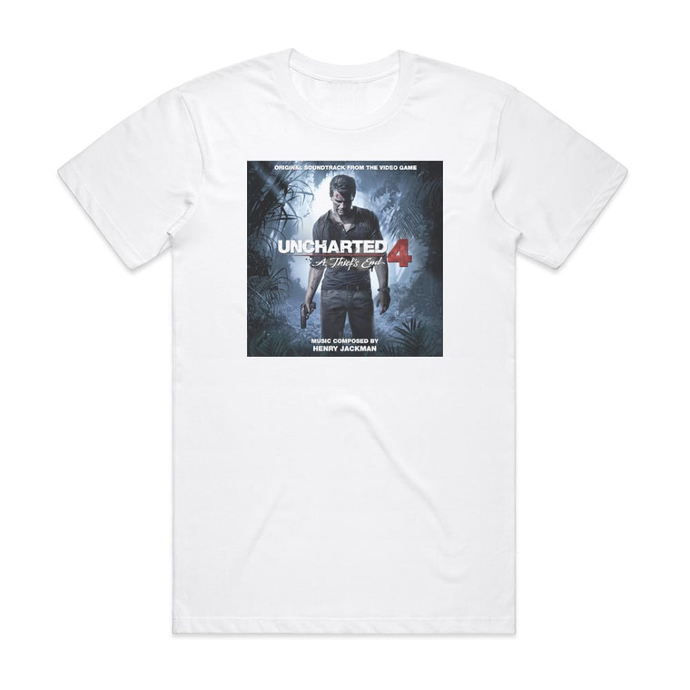 Henry Jackman Uncharted 4 A Thiefs End Album Cover T-Shirt White Henry Jackman Uncharted 4 A Thiefs End Album Cover T-Shirt White