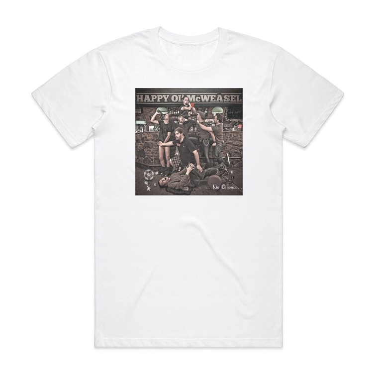 Happy Ol McWeasel No Offence Album Cover T-Shirt White