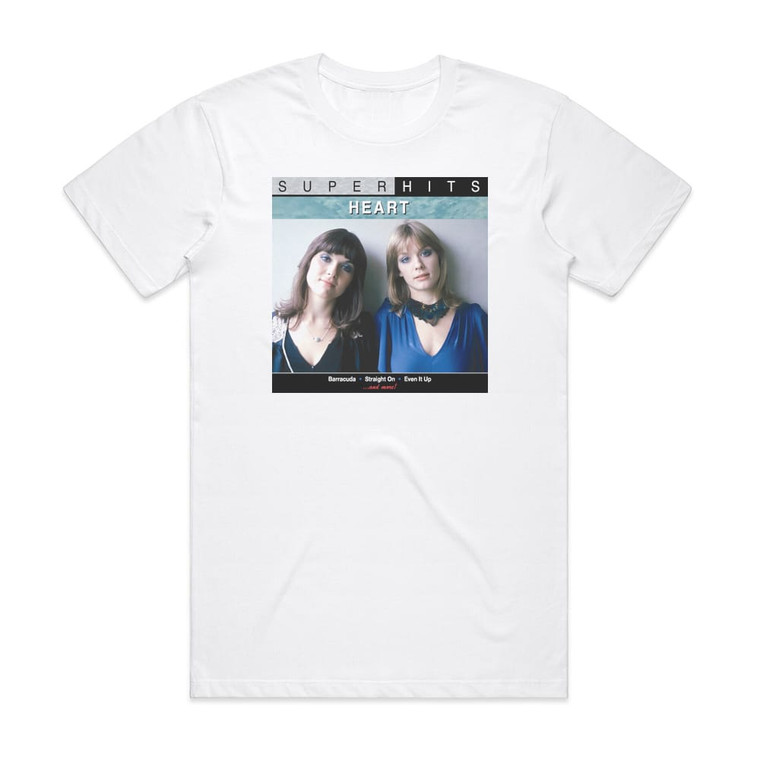 Heart Super Hits Album Cover T-Shirt White Heart Super Hits Album Cover T-Shirt White