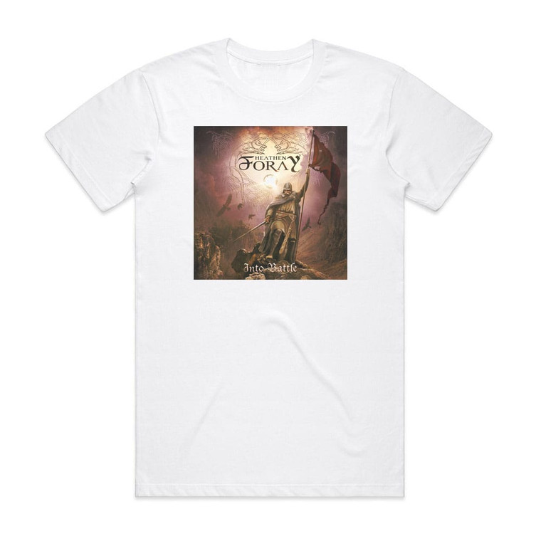 Heathen Foray Into Battle Album Cover T-Shirt White