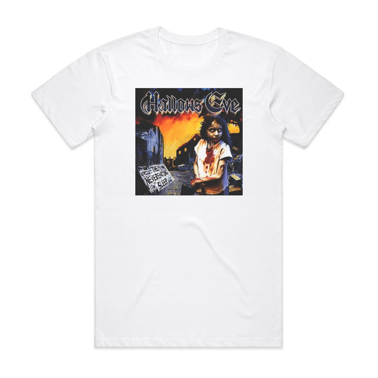 Hallows Eve The Neverending Sleep Album Cover T-Shirt White Hallows Eve The Neverending Sleep Album Cover T-Shirt White